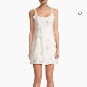 Waimari, Amelia Floral Sequined Linen-Blend Minidress, Size Small